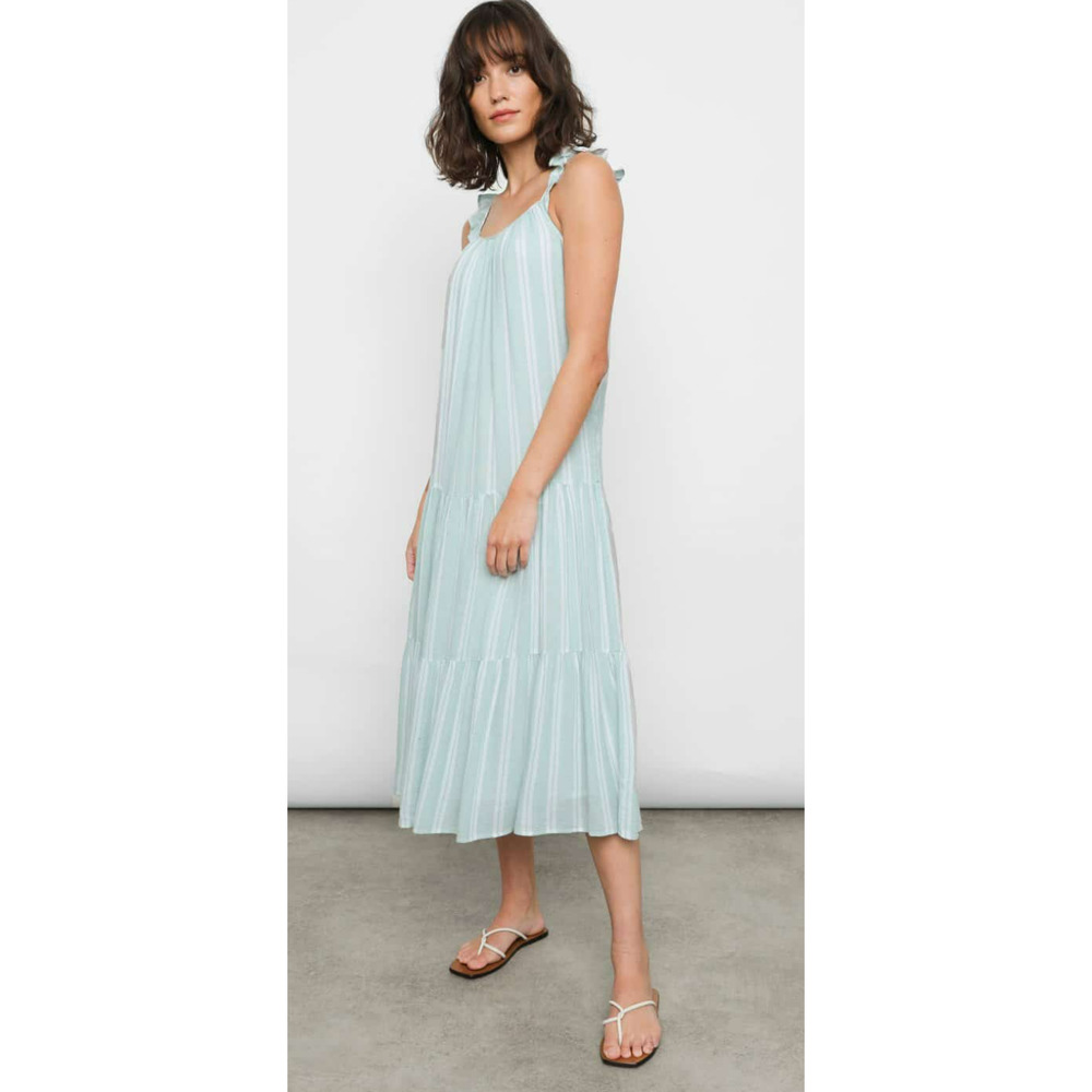 NWT Rails Juniper Mint Striped Capri Sleeveless Tiered Dress
